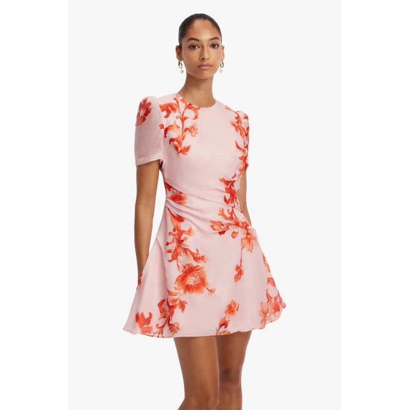 LEO LIN Elyse Short Sleeve Mini Dress - Magnolia Print image number 2